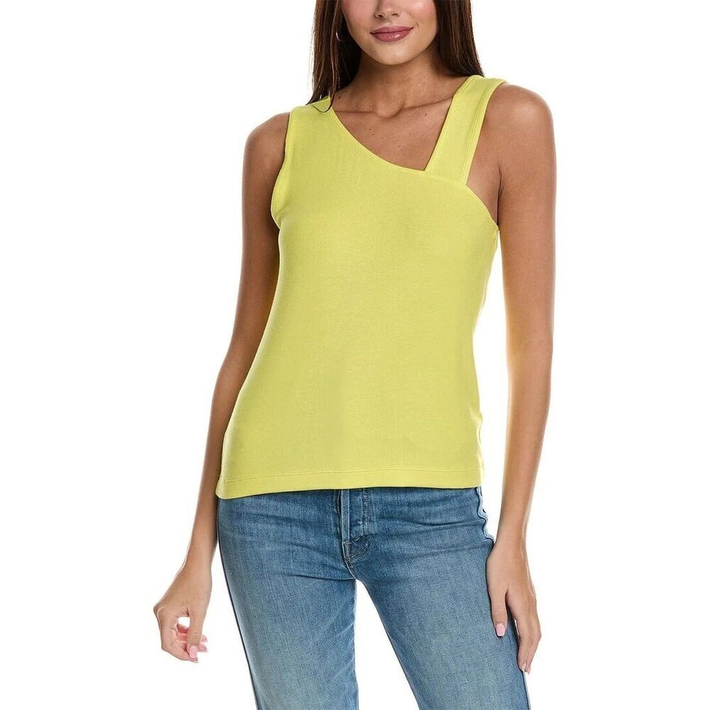 Women's Cabi #6354 Radiant Citron Ribbed Rayon Stretch Tank Top Medium